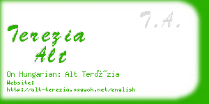 terezia alt business card